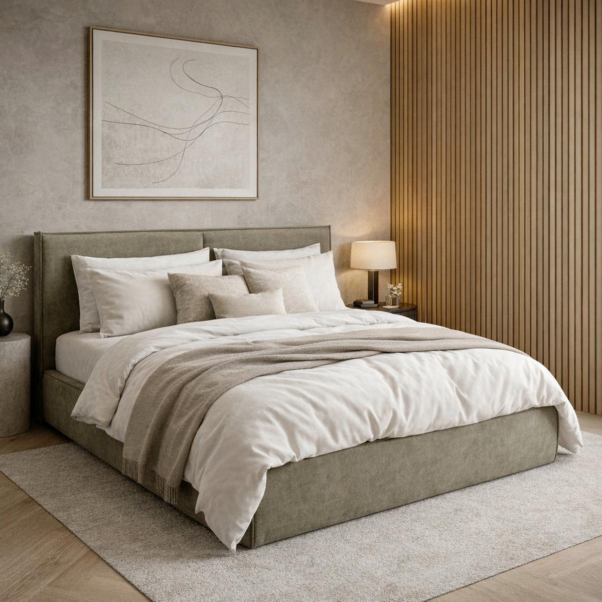 Polsterbett Serena Grün ca. 180x200 cm Stauraum - Schwarz/Grün, MODERN, Holz/Holzwerkstoff (180/200cm) - Bessagi Home