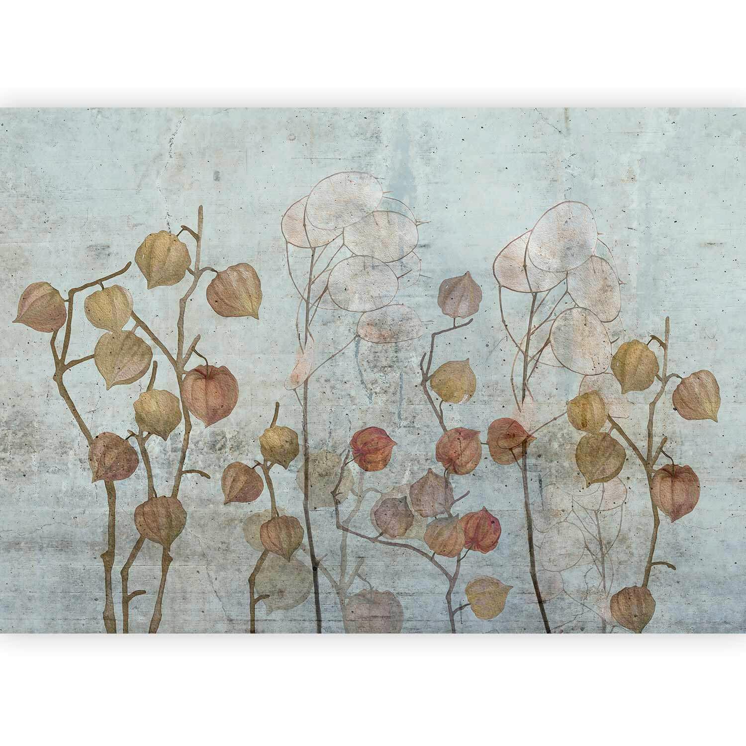 Fototapeta Painted Lunaria, 100x70cm - modra/rjava, Trendi, tekstil (100/70cm) - artgeist