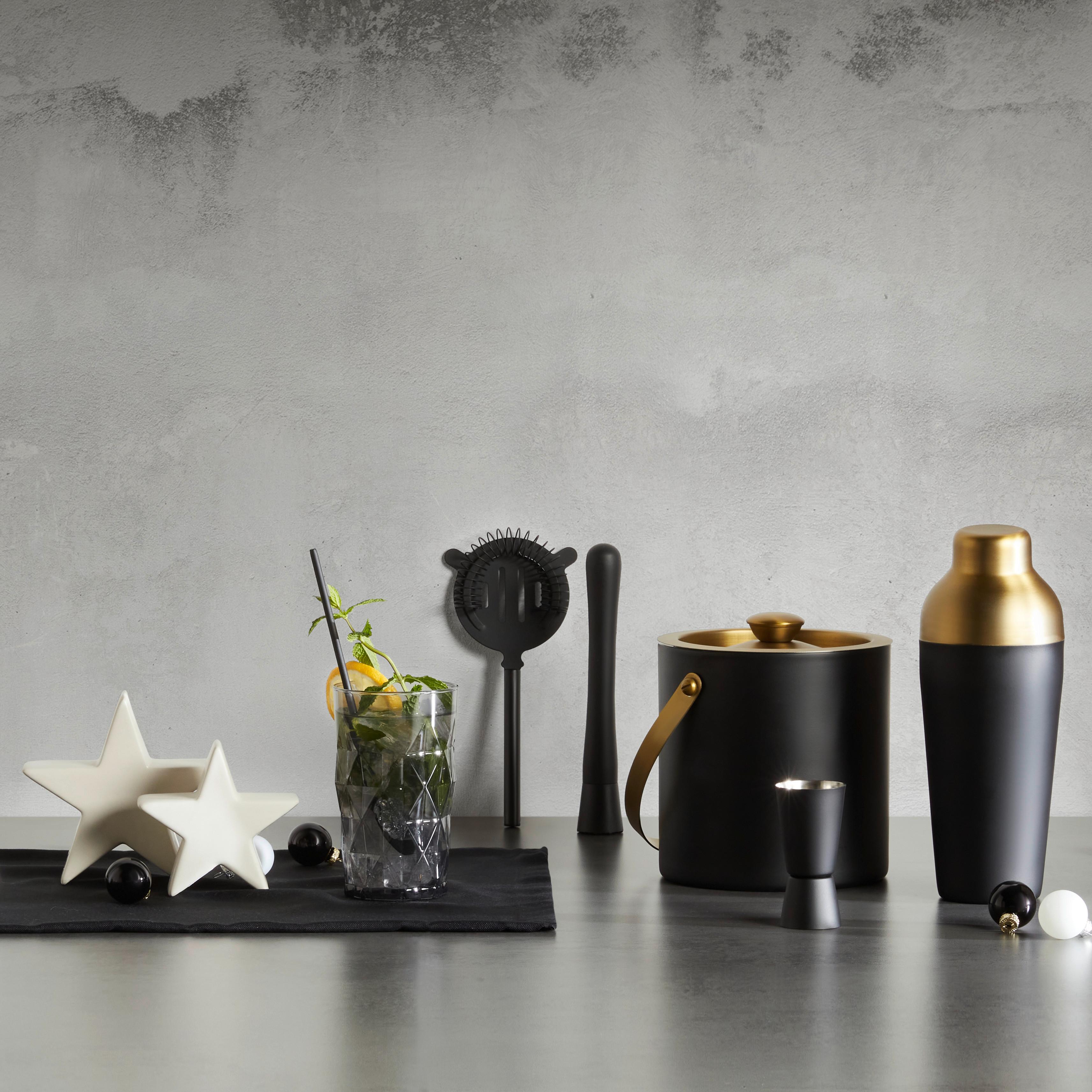 COCKTAILSET GLAMOUR - svart/guldfärgad, Modern, metall/plast - Premium Living
