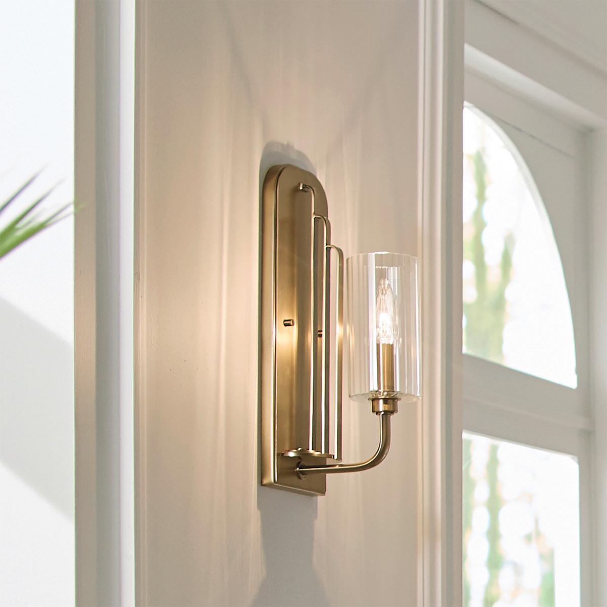 Wandleuchte Kimrose Messingfarben max. 40 Watt - Messingfarben, KONVENTIONELL, Glas/Metall (33,5/11,5/16cm) - Elstead Lighting