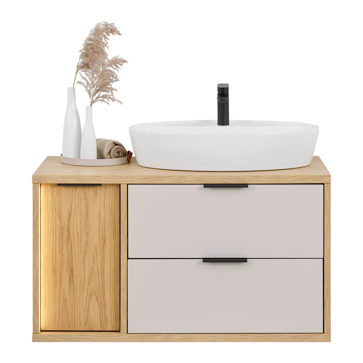 Waschbecken Unisen Weiß glänzend - Weiß, MODERN, Keramik (67/14/42cm) - Mömax
