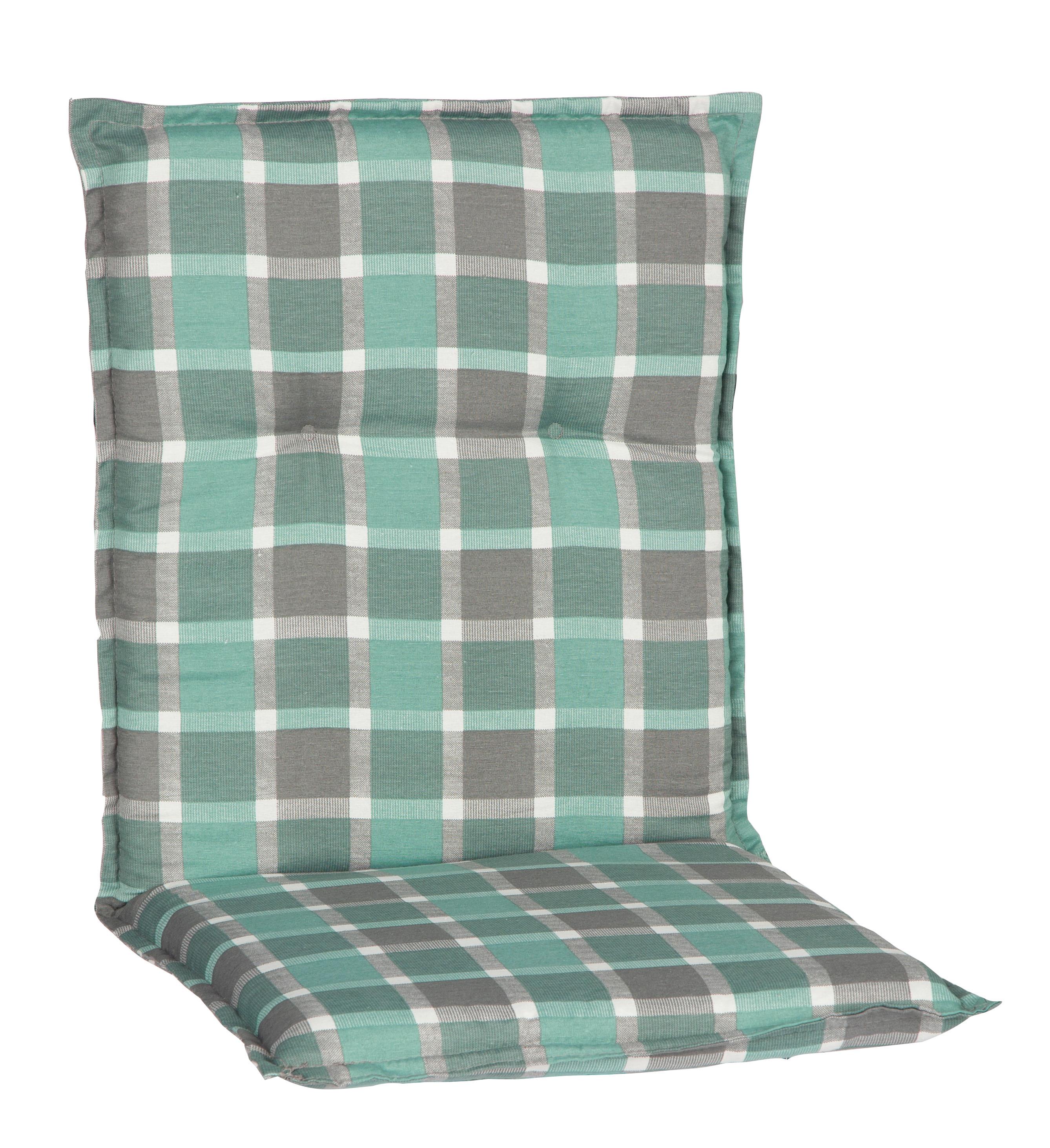 Niedriglehner Auflagen Büsum 4er-Set ca. 100x50 cm - Türkis/Grau, Basics, Textil (100/50/6cm) - Gardenson