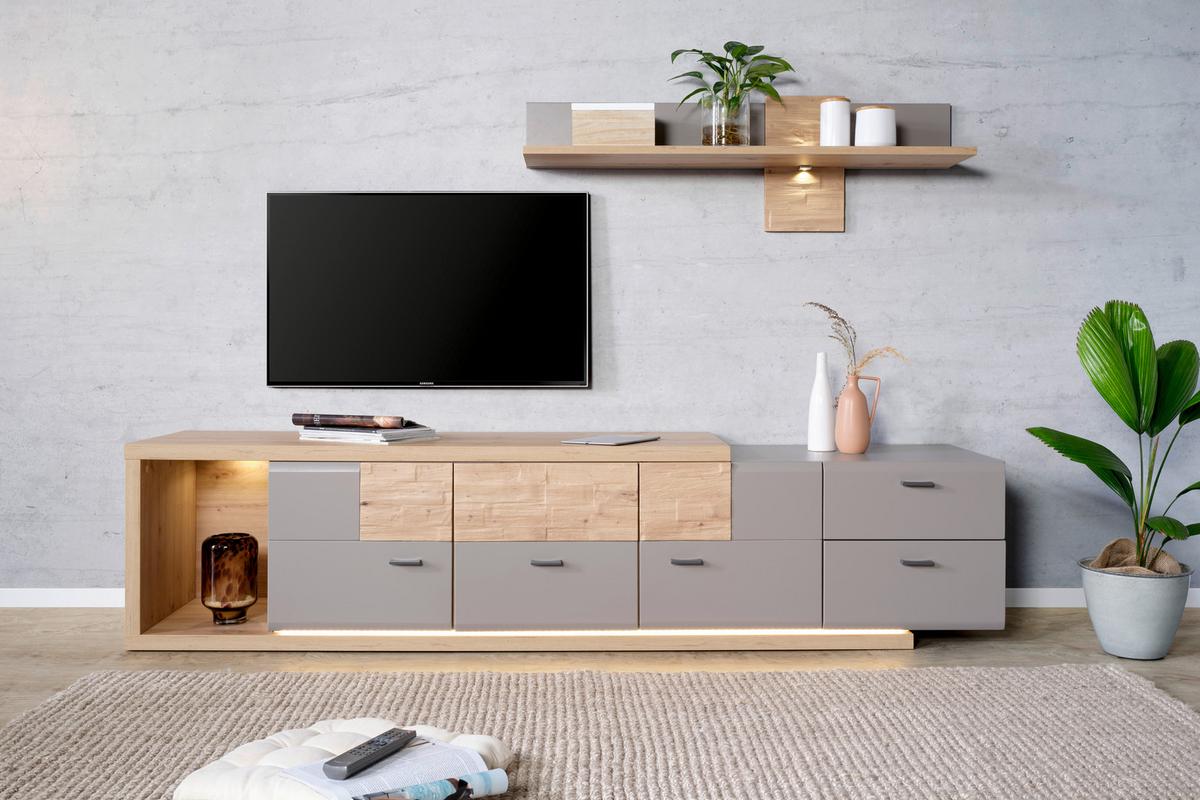 TV-Element Split One in Eichefarben - Eichefarben/Grau, MODERN, Holzwerkstoff (215/52/48cm) - Mömax