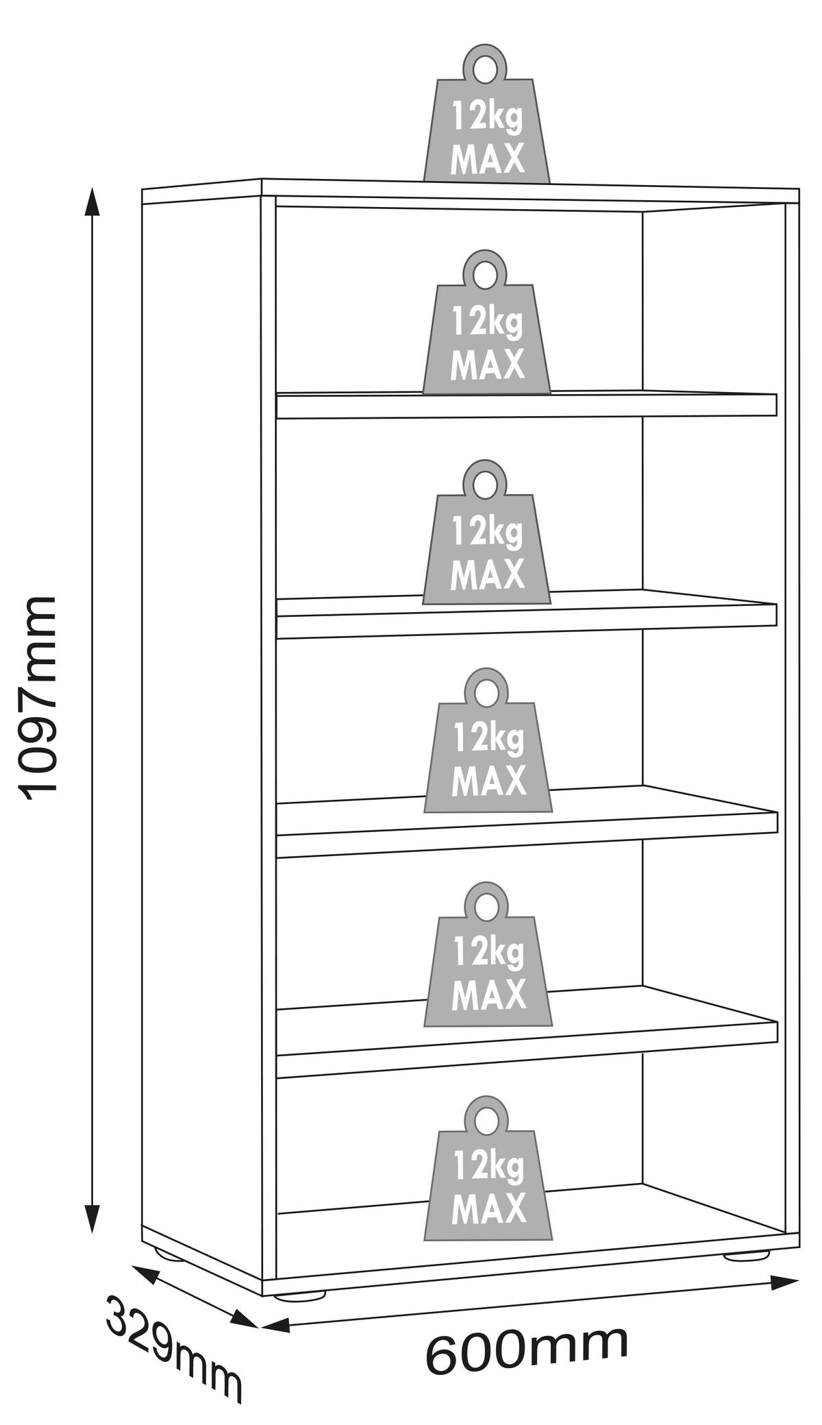 Regal Za Čevlje Salia, Antracit, Barva Hrasta - črna/medeni hrast, Design, umetna masa/leseni material (60/110/33cm) - MID.YOU