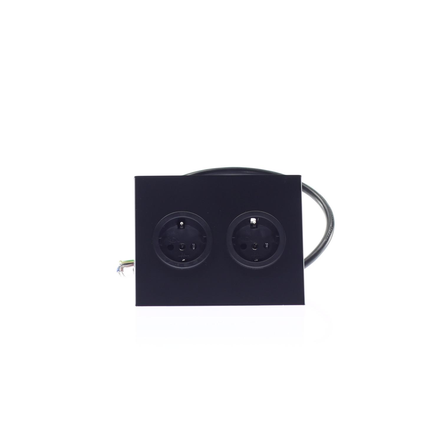 Steckdosenelement Caressi 2ST14 in schwarz - Schwarz (14/8,3/8,3cm)