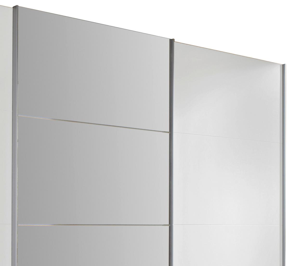 Omara Z Drsnimi Vrati Ernie, Bela, Z Ogledalom - bela/barve aluminija, Moderno, kovina/steklo (270/210/65cm) - Mömax