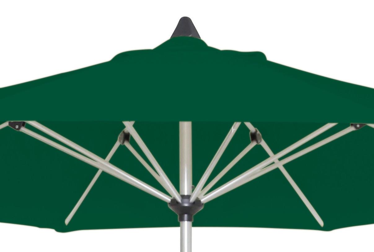 Sonnenschirm Acapole Grün D: ca. 300 cm - Platinfarben/Dunkelgrün, Basics, Textil/Metall (300cm) - Gardenson
