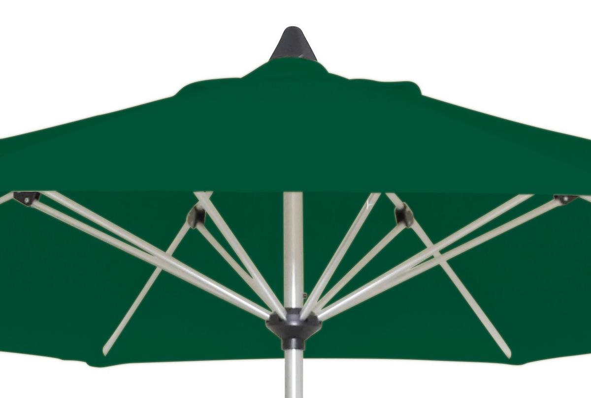 Sonnenschirm Acapole Grün D: ca. 300 cm - Platinfarben/Dunkelgrün, Basics, Textil/Metall (300cm) - Gardenson