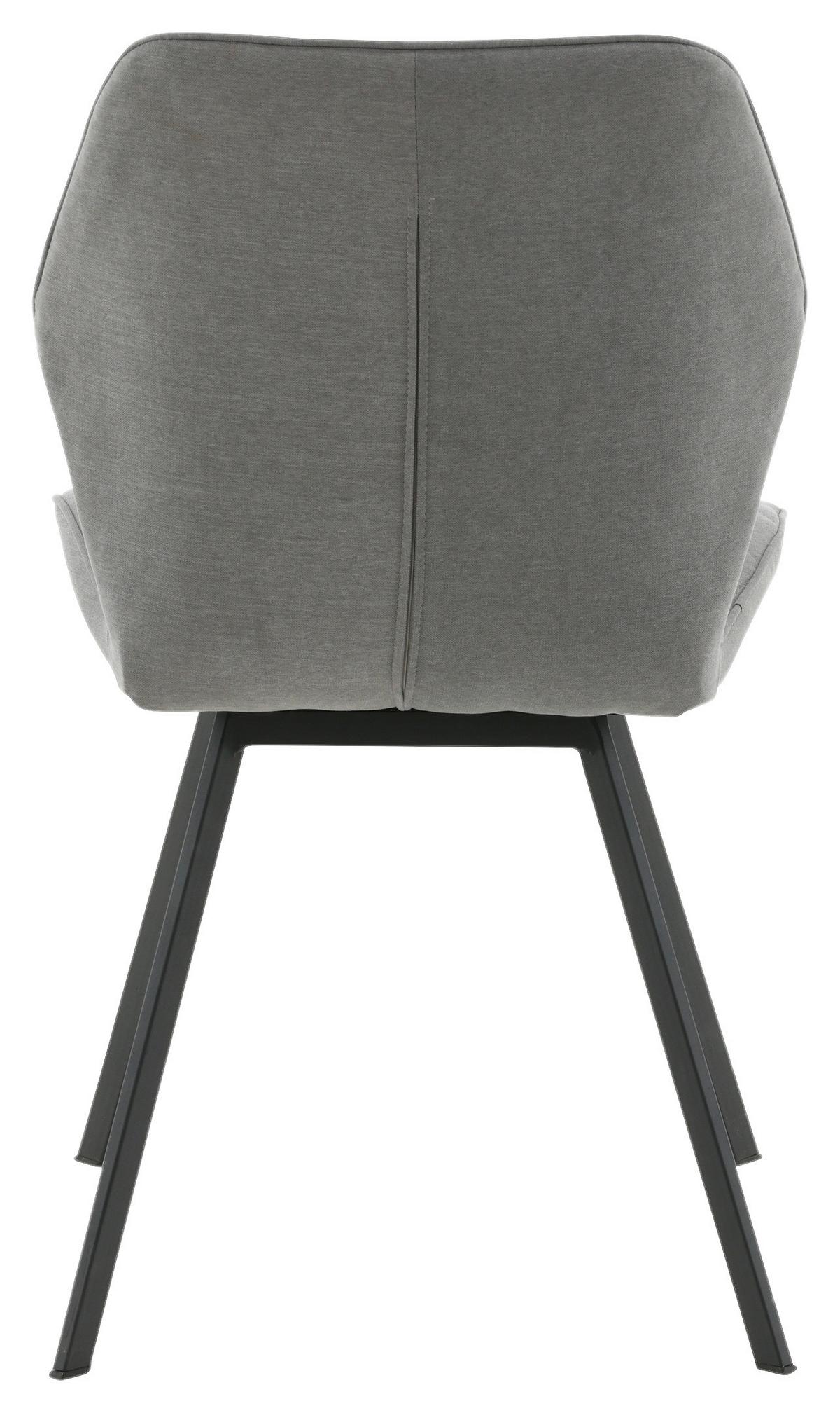 STUHL-SET GEMMA - Schwarz/Grau, Design, Textil/Metall (50/90/63cm) - Livetastic