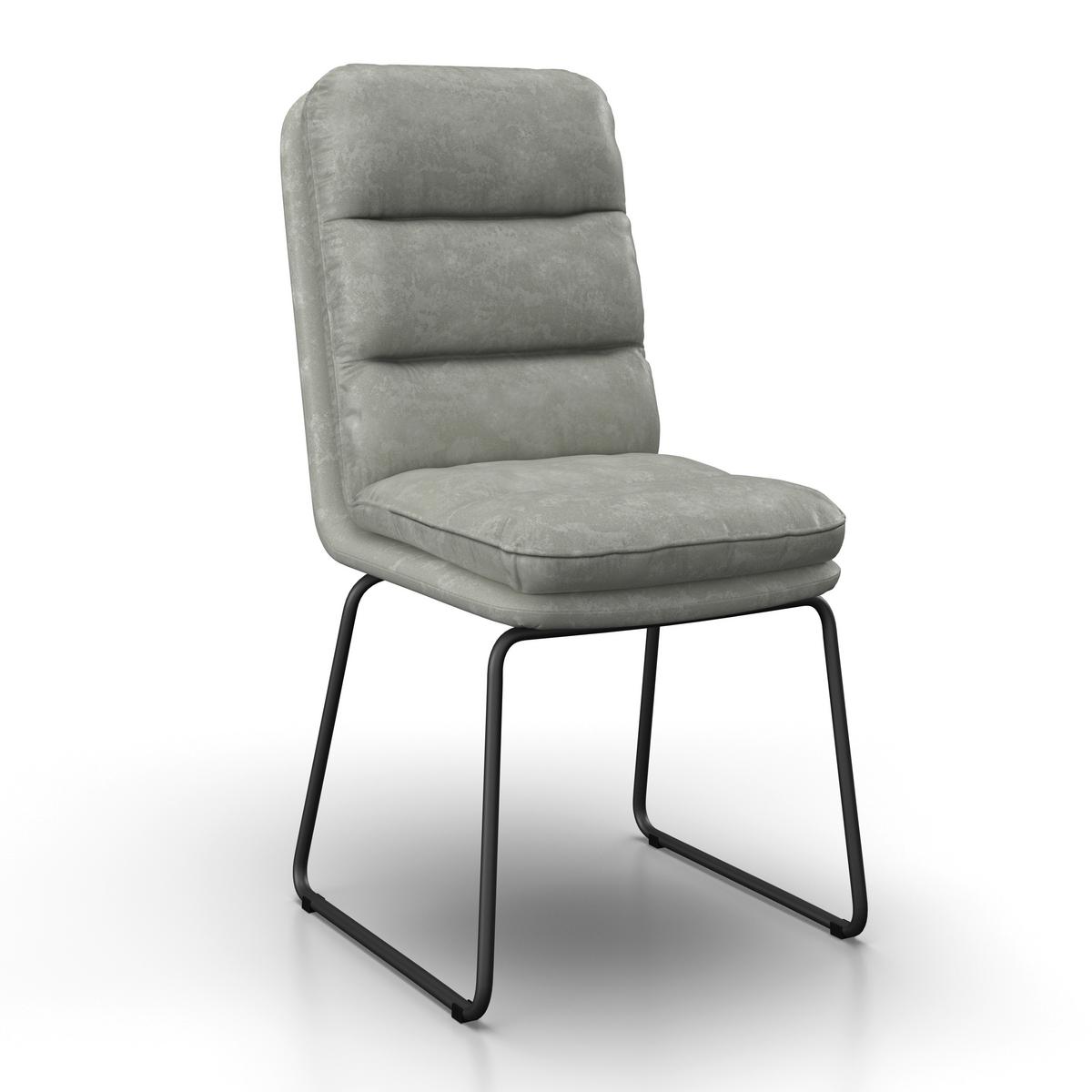 Stuhl Kona Hellgrau Webstoff Gepolstert - Dunkelgrau/Hellgrau, MODERN, Holz/Textil (51/90/62cm) - Bessagi Home