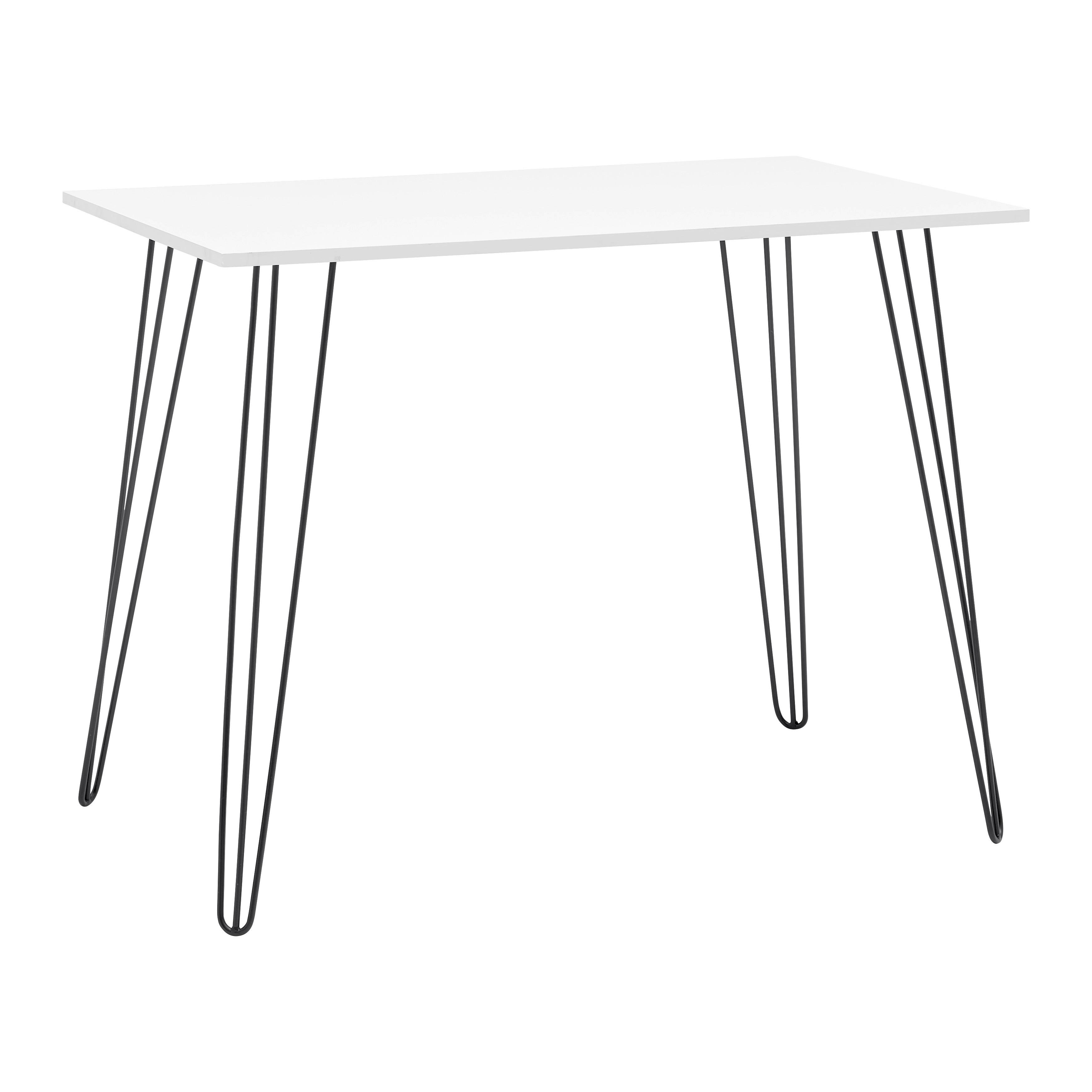 Schreibtisch Marc Weiß/Schwarz MDF ca. 98x60 cm - Schwarz/Weiß, MODERN, Holz/Metall (98/60/75cm) - Bessagi Home