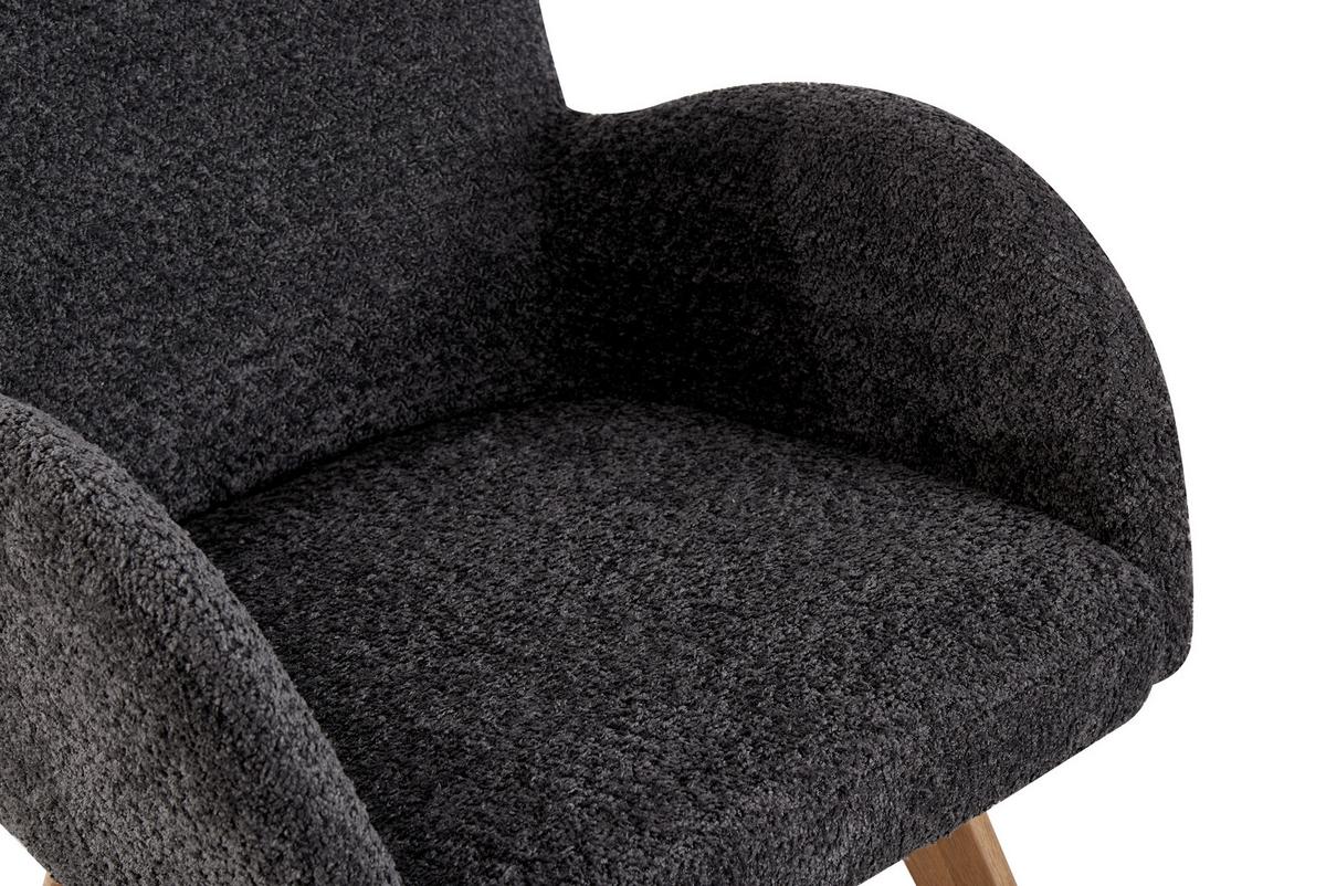 KRZESŁO Z PODŁOKIETNIKAMI LYDIA - kolor dębowy/ciemnoszary, Modern, metal/drewno (57/85/63cm) - MID.YOU