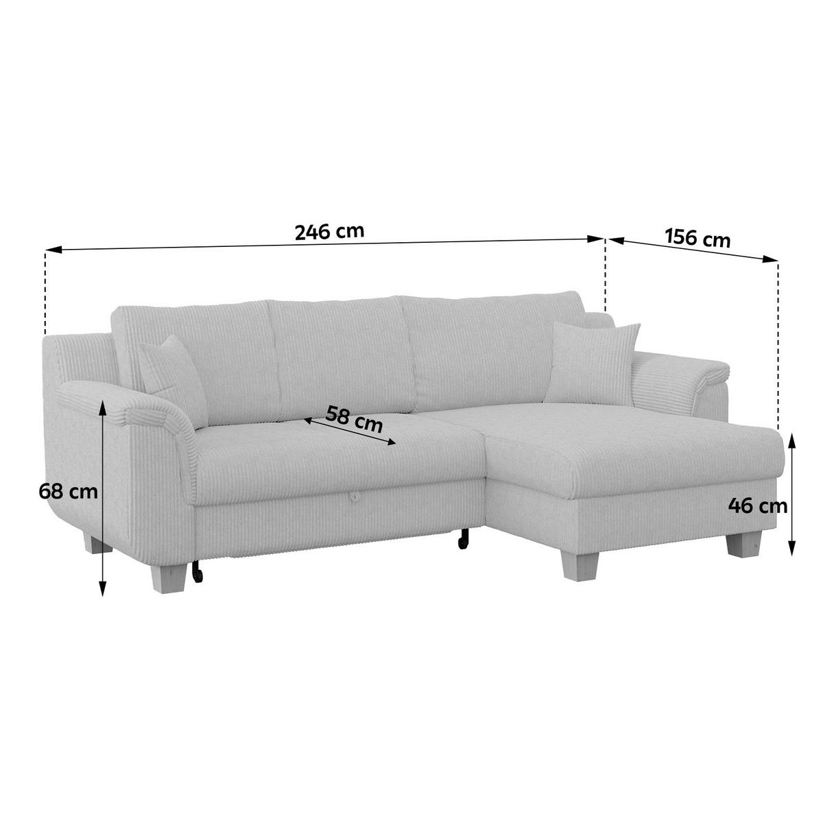 Colţar ALEX - miere, Modern, textil (246/88cm) - Modern Living