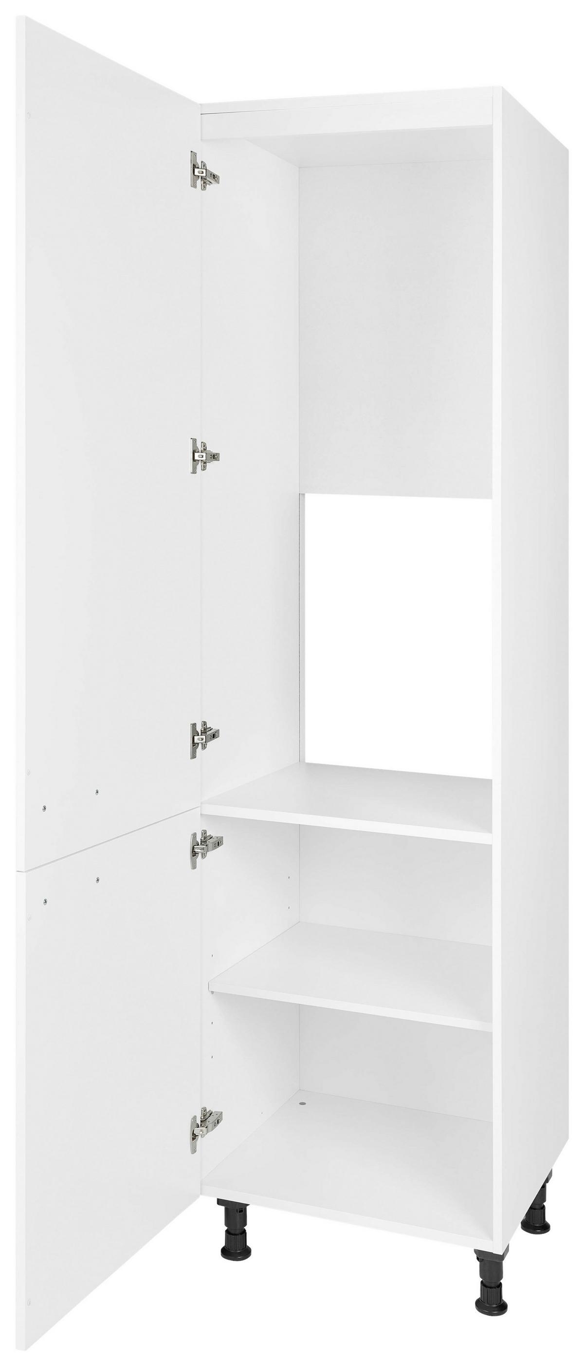 Geräteumbauschrank Touch Weiß - Edelstahlfarben/Weiß, MODERN, Holzwerkstoff/Metall (60/216,6/58cm) - Nobilia