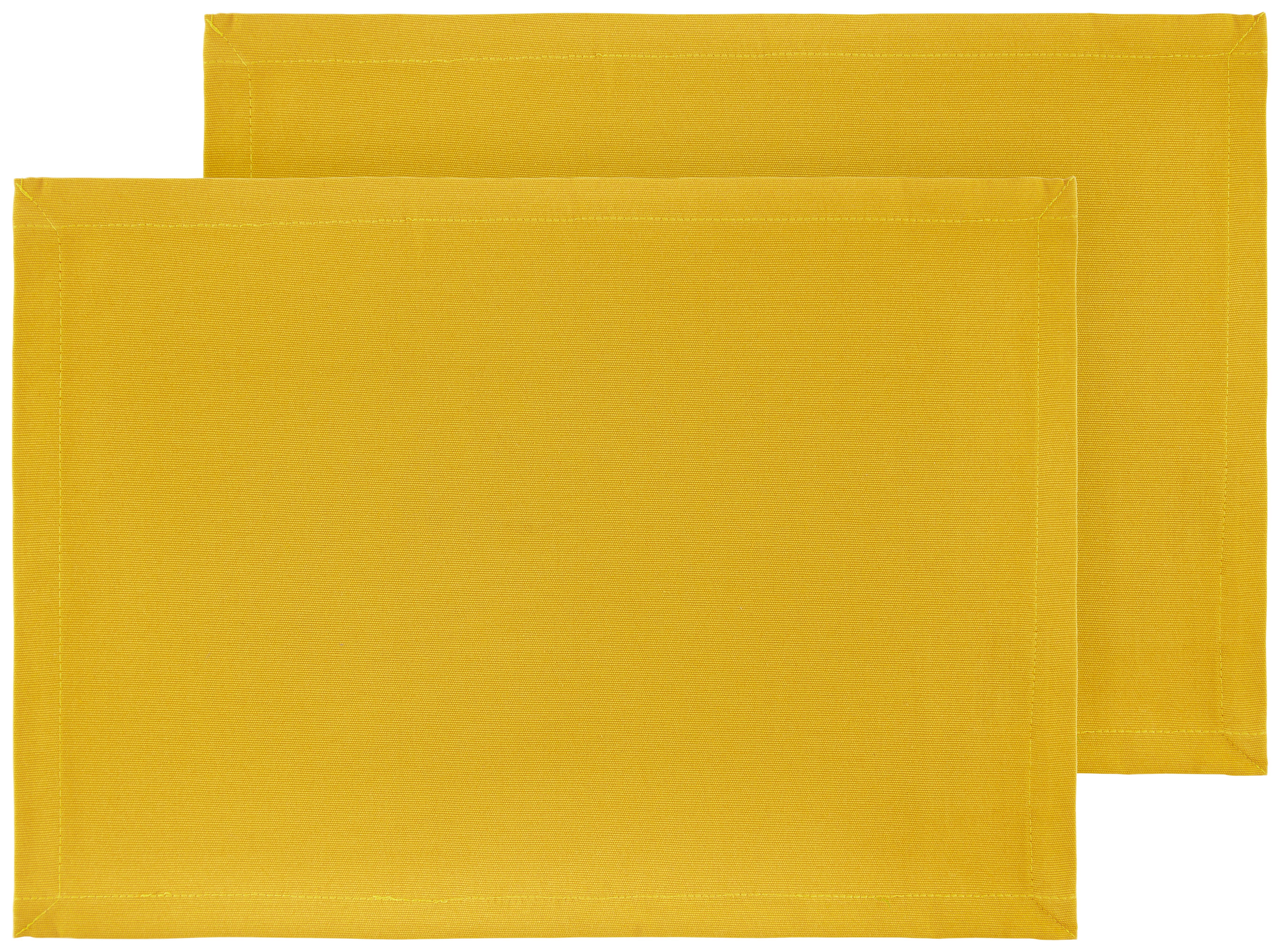 Tischset Steffi in Gelb ca. 33x45cm, 2er Set - Gelb, Textil (33/45cm) - Mary's