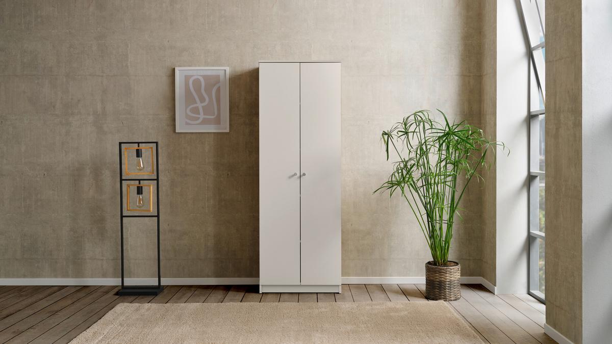 Višenamjenski Ormar Kv05 - bijela/boje aluminija, Moderno (62,4/178,6/35,4cm) - Best Price
