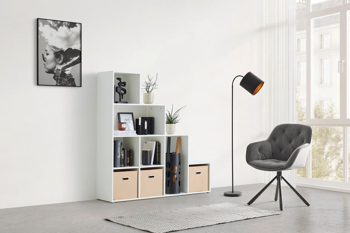 Regal Cassa 2 Weiß - Weiß, KONVENTIONELL, Holzwerkstoff (148/150/35cm) - Mömax