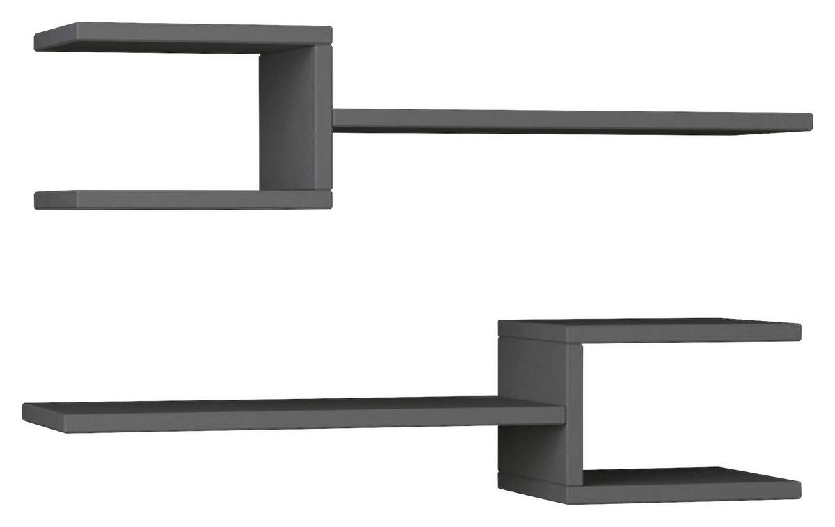 Wandboard Fork ca. 75x17x20 cm Anthrazit - Anthrazit, Design, Holzwerkstoff (75/17/20cm) - Livetastic