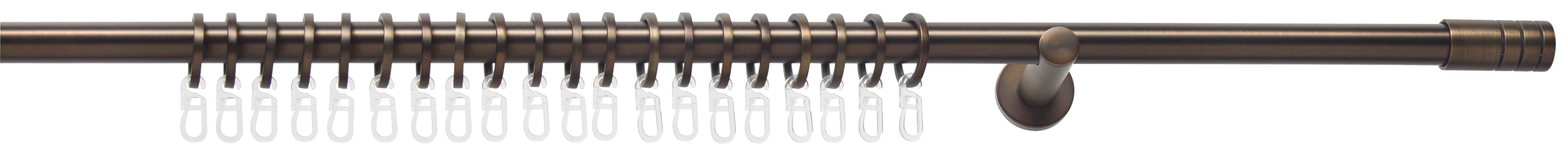 Vorhangstangenset Rillcube Bronzefarben - Bronzefarben, Metall (120-210cm) - Premium Living