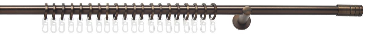 Vorhangstangenset Rillcube Bronzefarben - Bronzefarben, Metall (120-210cm) - Premium Living