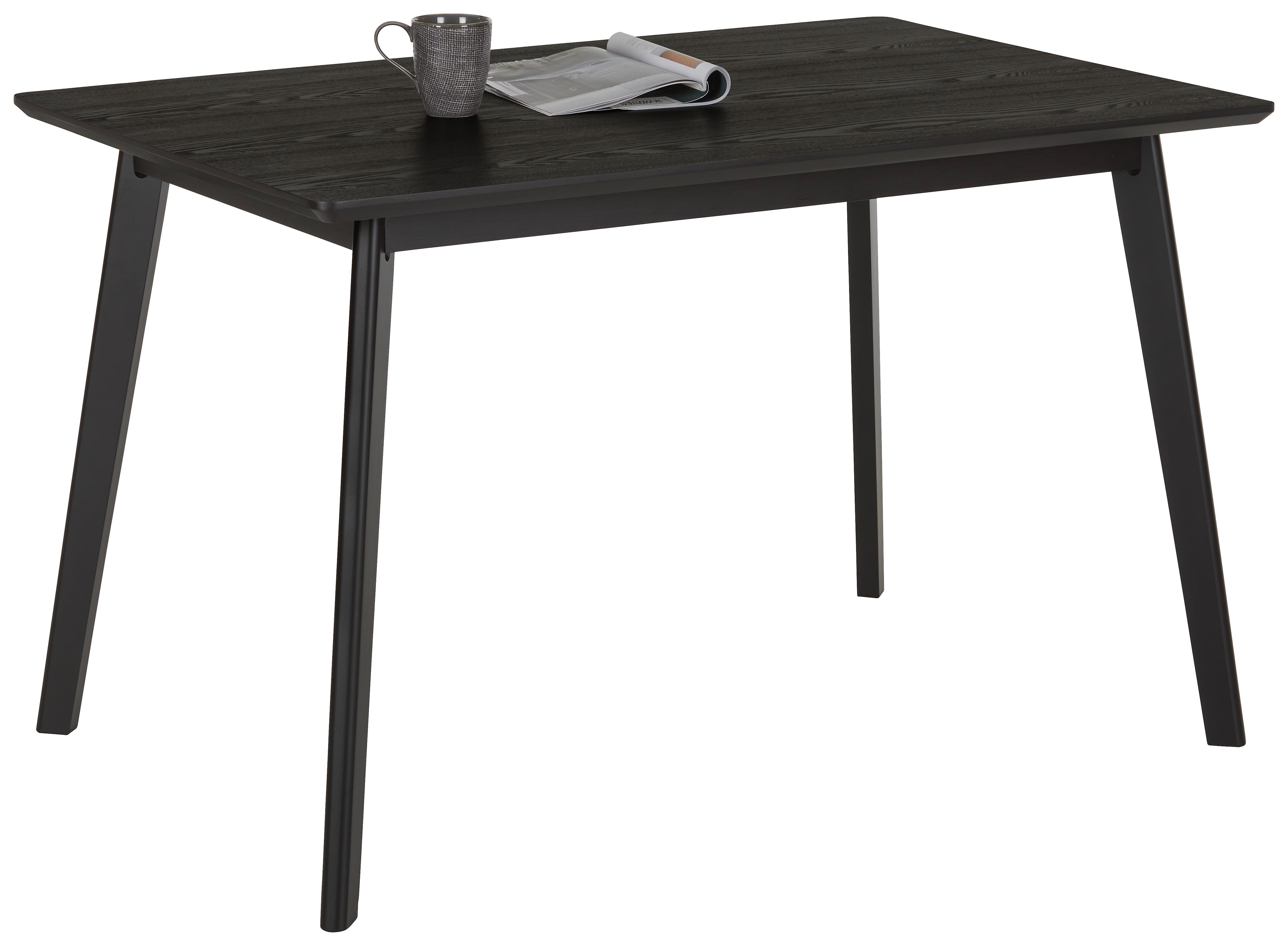 Esstisch Jannis Weiß Esche/Kiefer ca. 120x80x76cm - Schwarz, MODERN, Holz/Holzwerkstoff (120/80/76cm) - Zandiara