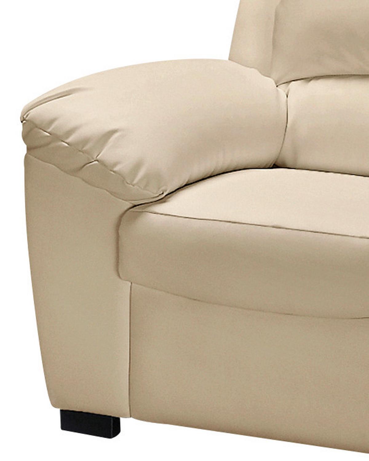 Zweisitzer-Sofa "Danilo" , beige - Beige/Schwarz, KONVENTIONELL, Kunststoff/Textil (145/90/90cm) - MID.YOU