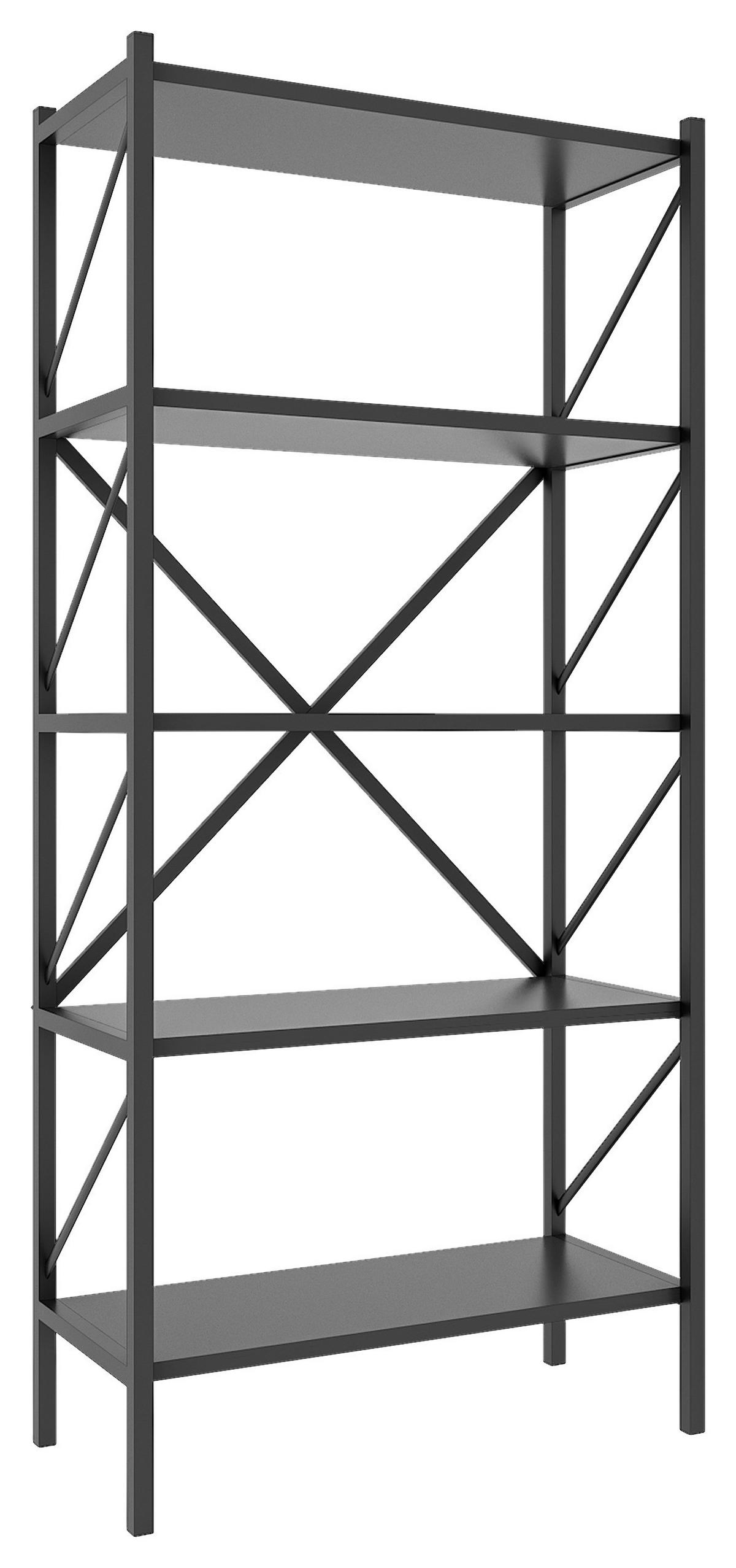 Regal Insasi, Siva - antracit, Moderno, leseni material (66/160/34cm) - MID.YOU