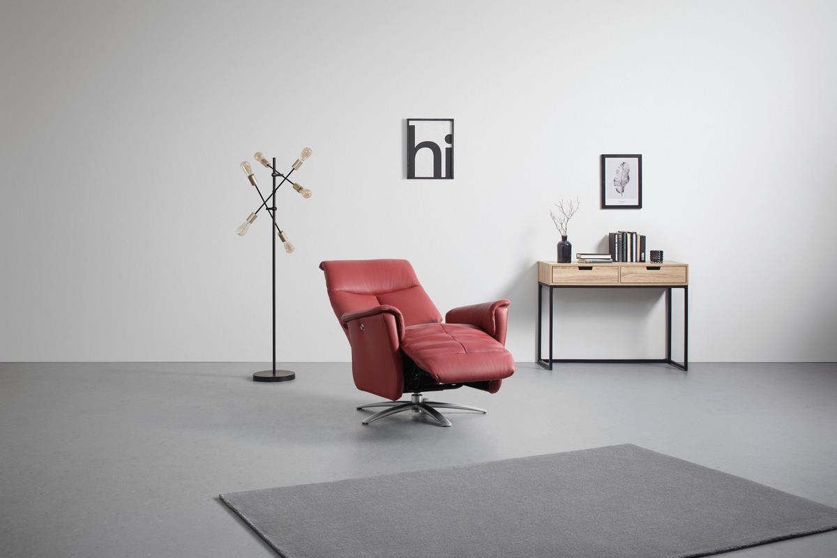 Relaxsessel Tom Leder Rot - Rot, MODERN, Leder/Metall (78/113/85cm) - Premium Living