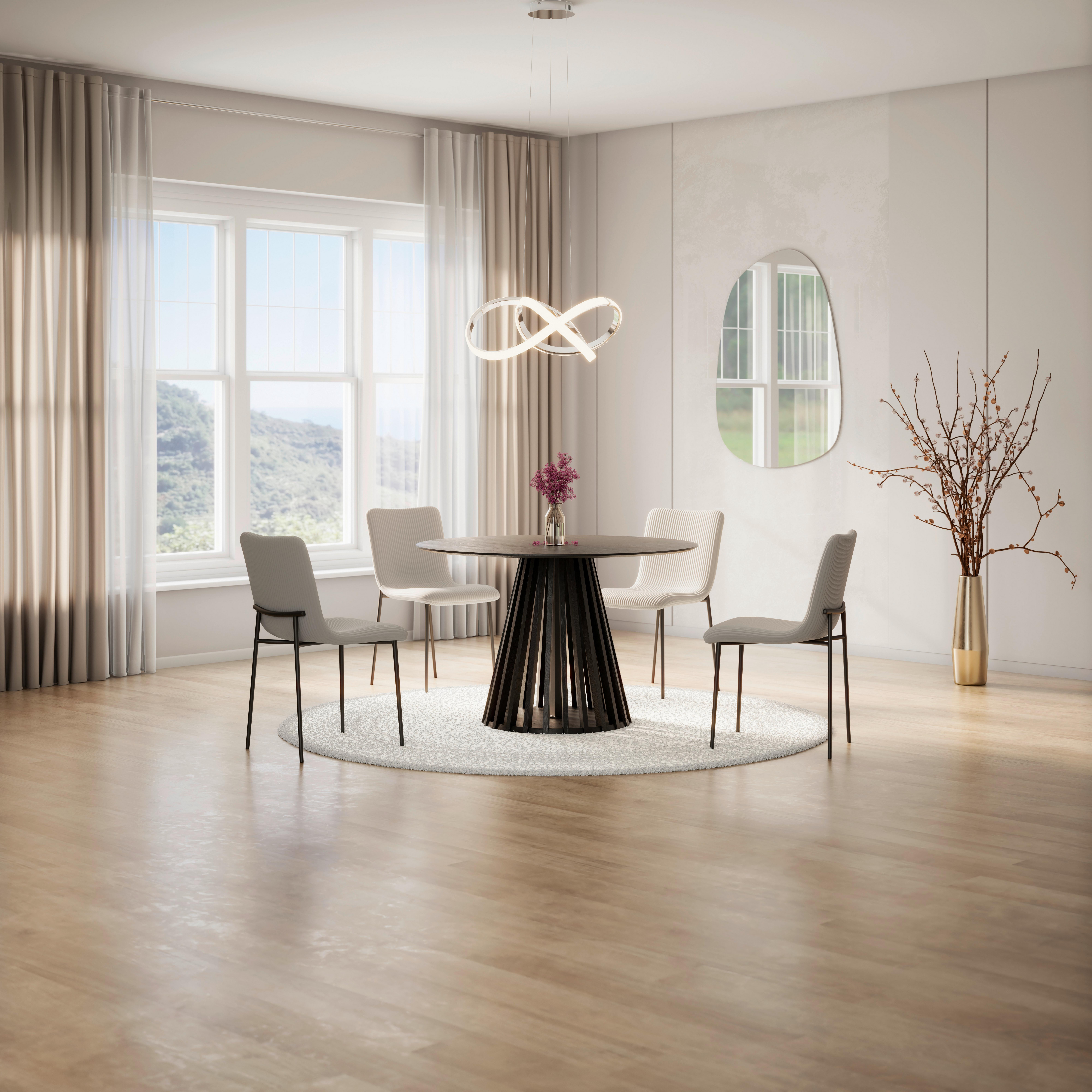 Esstisch rund Ennio schwarz Echtholz furniert/MDF - Schwarz, MODERN, Holz (120/120/75cm) - Bessagi Home