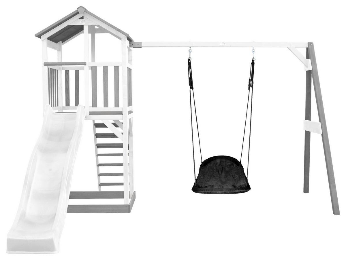 Spielturm Beach Tower ca. 357x242x349 cm Grau/Weiß - Blau/Schwarz, KONVENTIONELL, Holz/Kunststoff (356,6/241,9/349cm) - Ambia Garden
