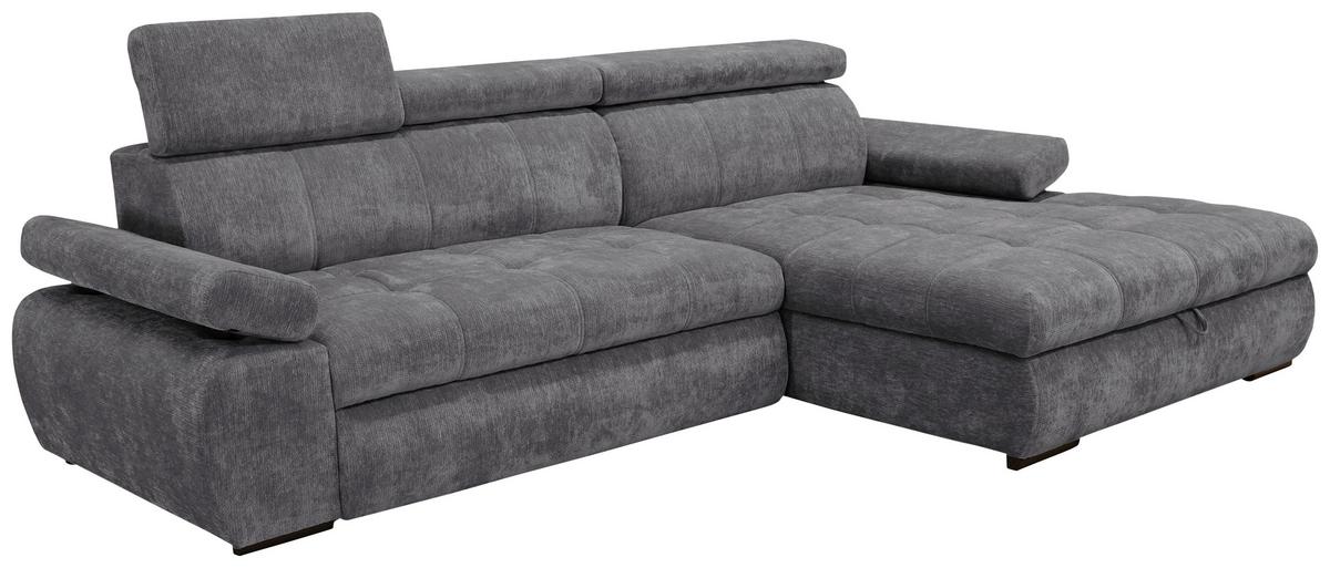 Coltar VEGAS - gri închis, Design, lemn/textil (294/173cm) - Modern Living