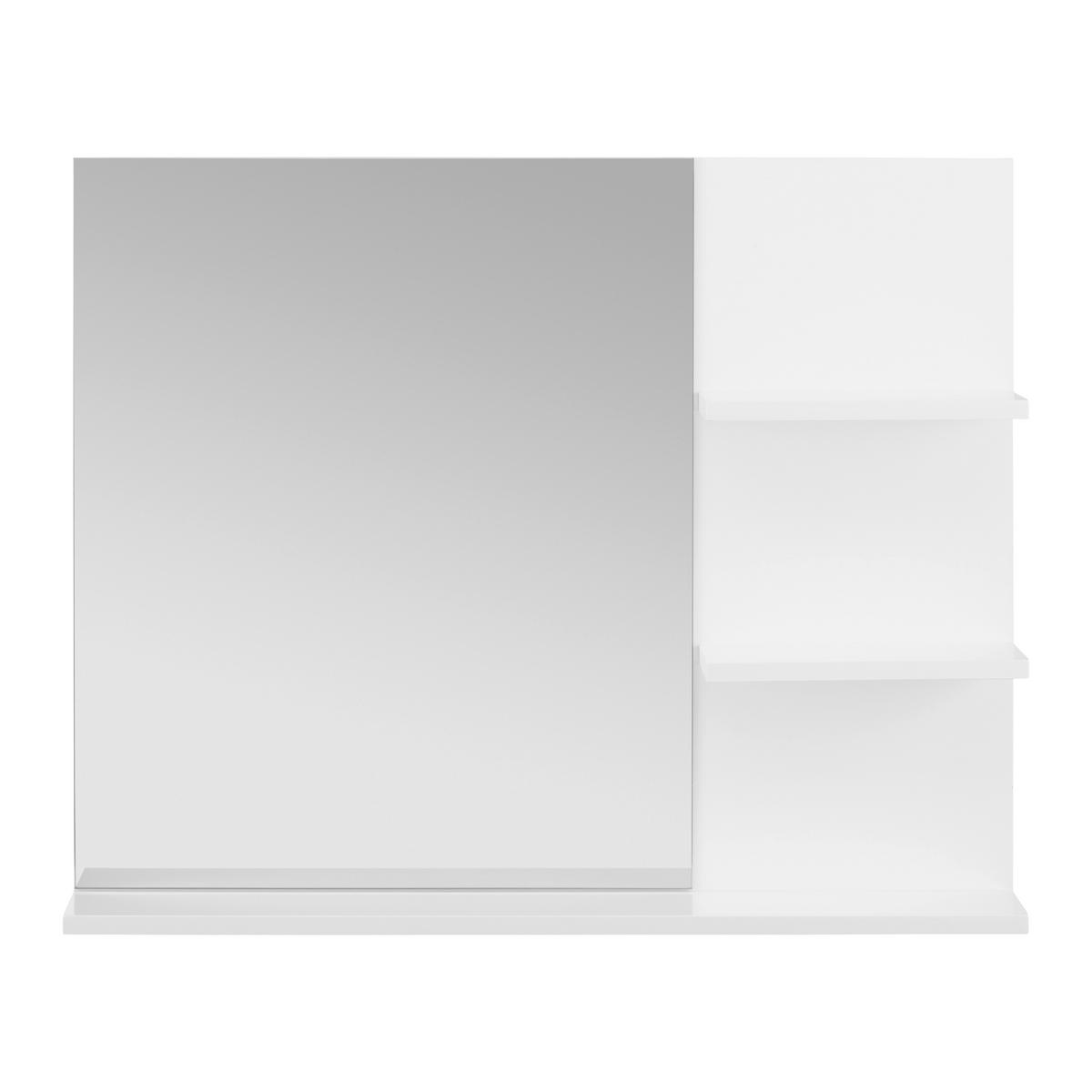 Omara Z Ogledalom Tia, Bela - bela, Moderno, steklo (60/48/10cm) - Bessagi Home