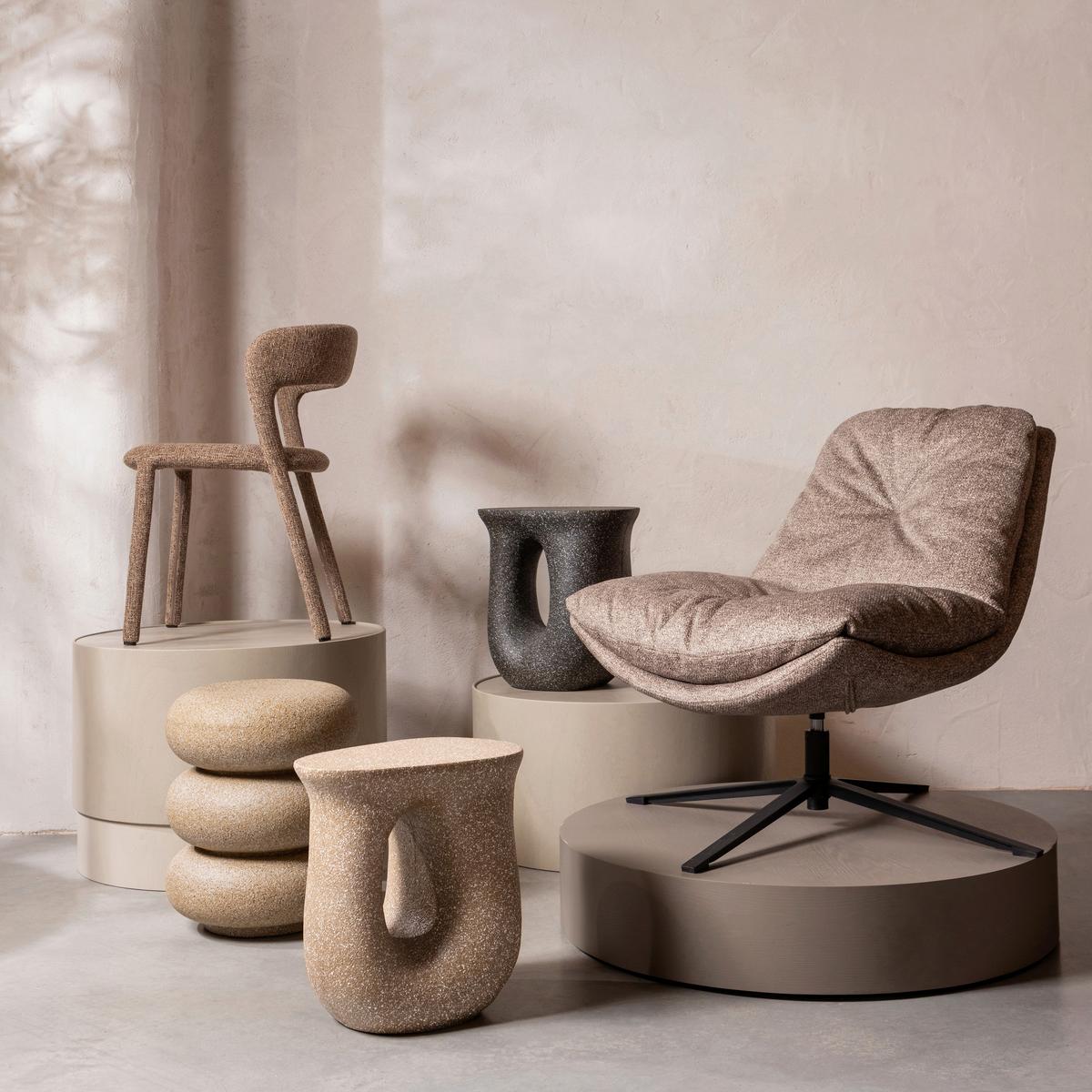 Beistelltisch Laurel Beige B: 40 cm - Beige, Design, Metall (40/40/50cm) - Livetastic