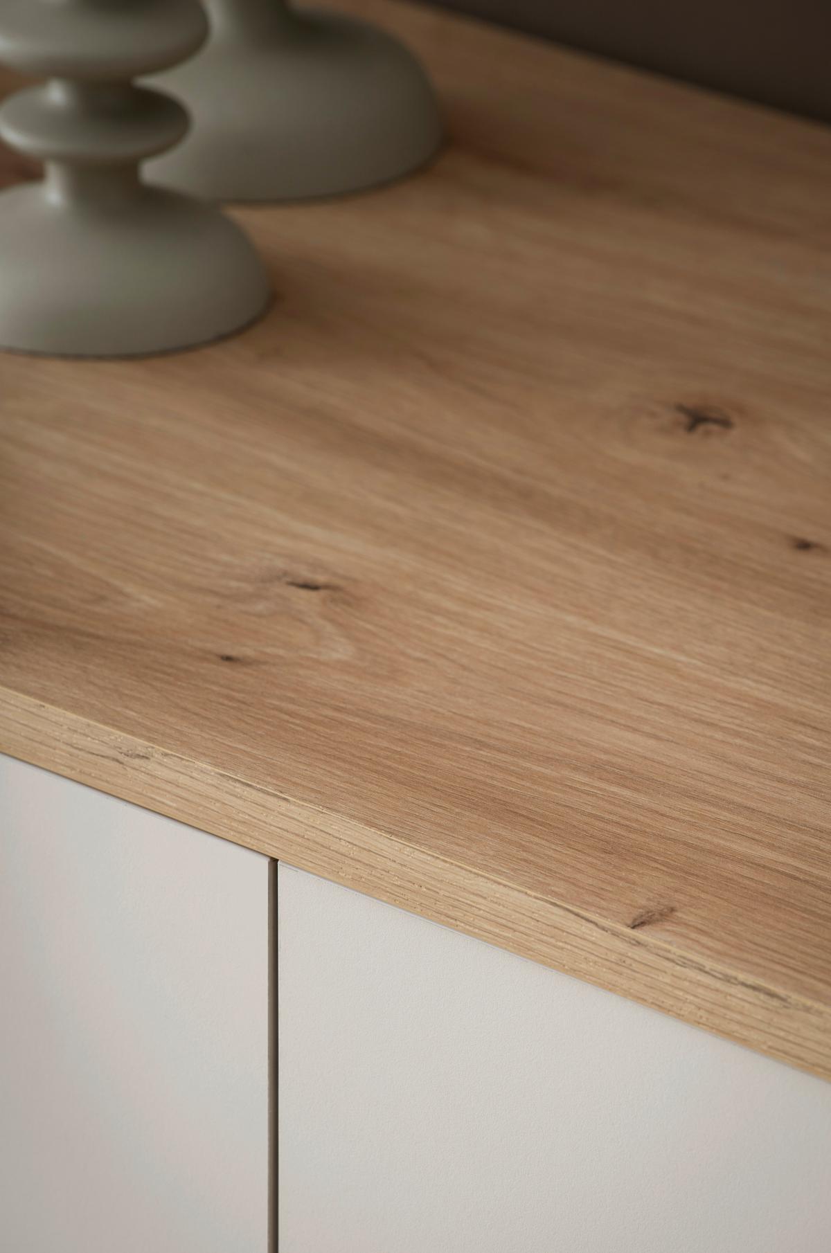 WOHNWAND SONORA - Kaschmir/Eiche Artisan, Design, Glas/Holzwerkstoff - MID.YOU