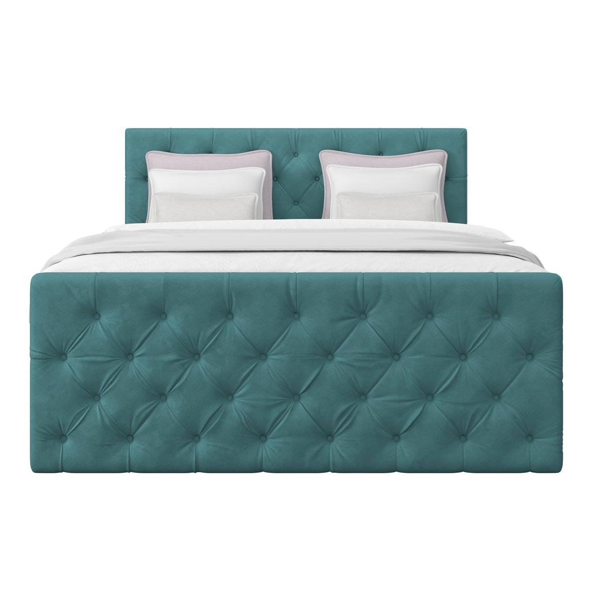 Boxspring Krevet Elio - bež/boje petroleja, Romantično / ladanjski, tekstil/plastika (180/200cm) - Modern Living