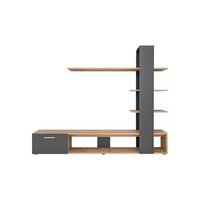Regal Eco - crna/hrast Wotan, Moderno, drvni materijal/plastika (190/152/35cm) - Bessagi