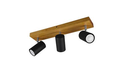Strahler Marley Schwarz max. 35 Watt - Schwarz, Design, Holz/Metall (44/16/9cm) - Trio Leuchten