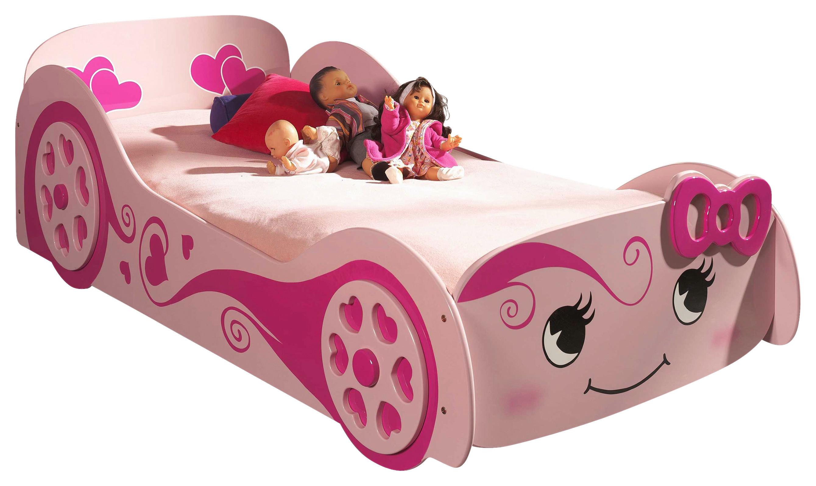 Autobett Pretty Girl 90x200 rosa - Rosa, MODERN, Holzwerkstoff (90/200cm) - MID.YOU