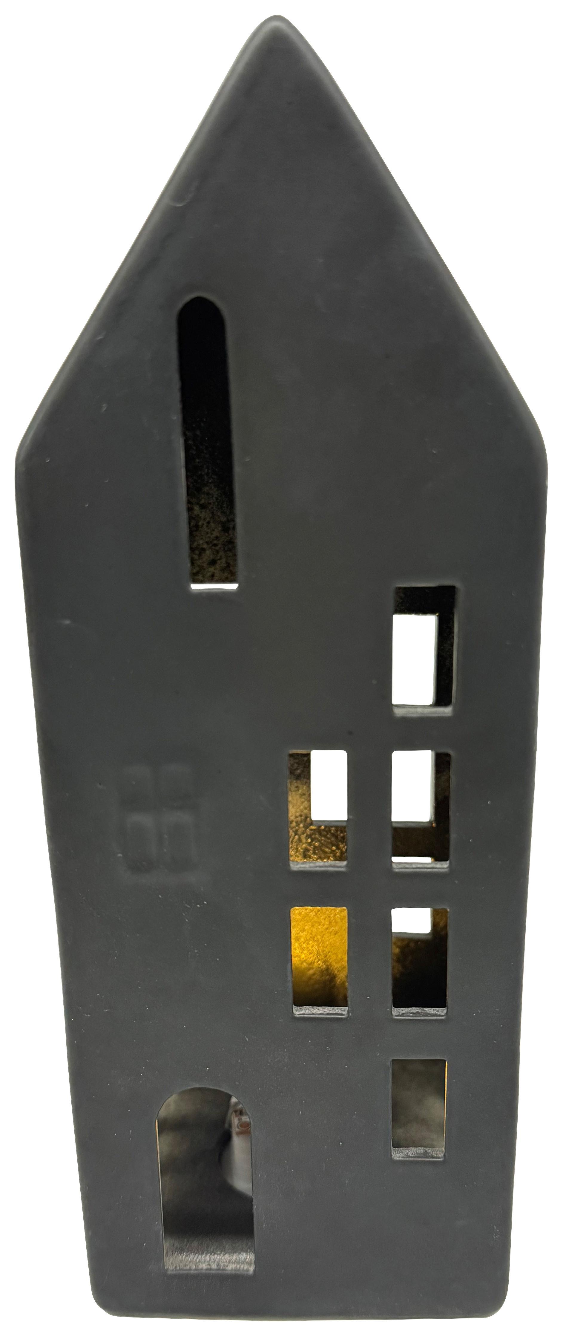 Dekohaus Luna Schwarz - Schwarz, KONVENTIONELL, Keramik (7,8/20,7/7,8cm) - Mömax