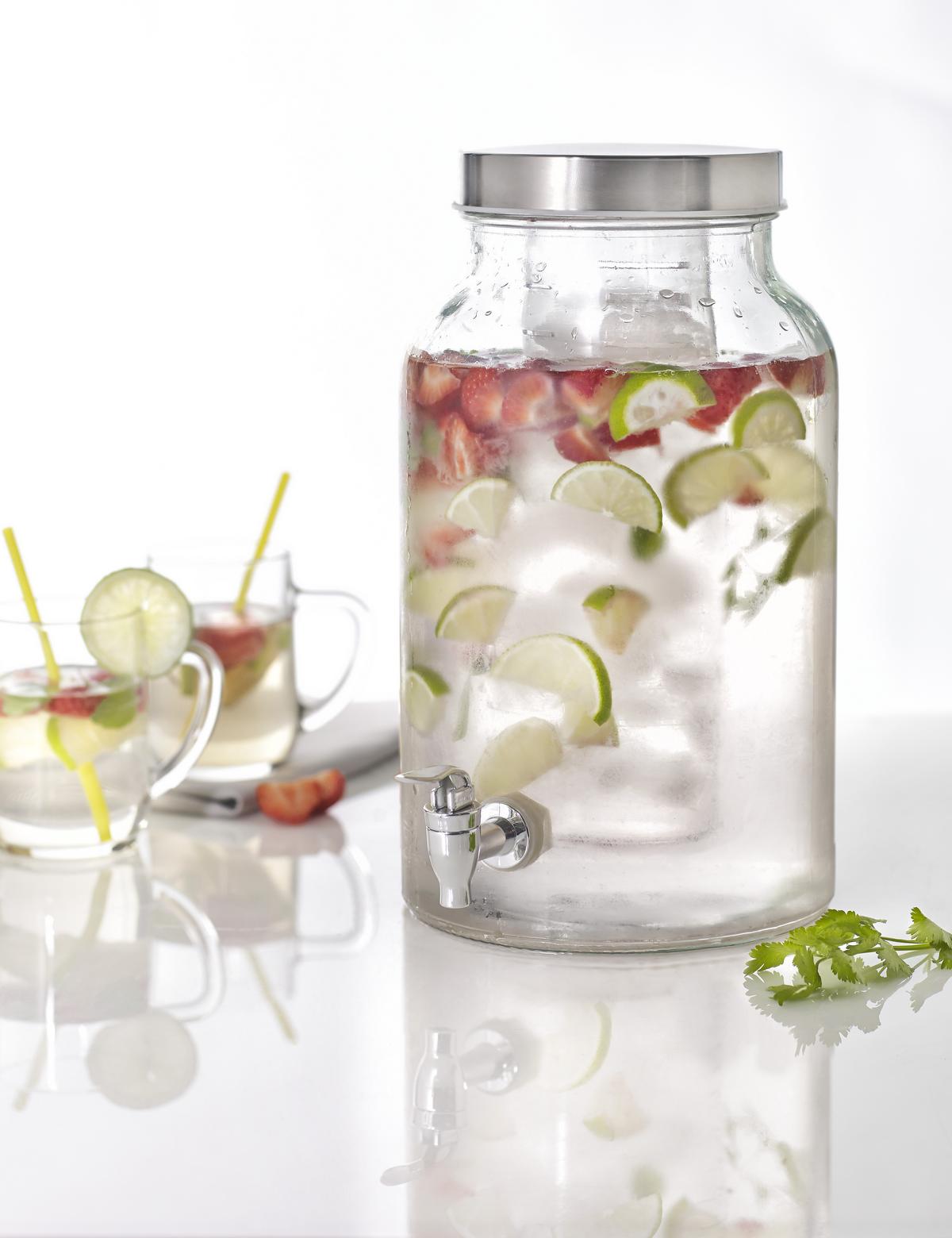 DOZOWNIK DO NAPOJÓW 50684-2 - kolor stalowy/przezroczysty, Basics, tworzywo sztuczne/metal (5,6l) - Novel