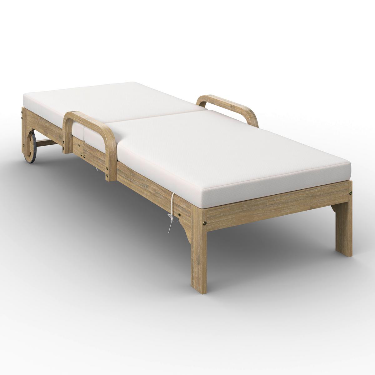 Ležaljka Elja - siva/boje bagrema, Moderno, drvo/tekstil (200/90/75cm) - Bessagi Garden