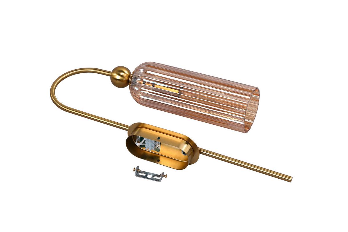 Wandleuchte Lp-939/1w_piega - Goldfarben/Bernsteinfarben, Konventionell, Glas (23.5/10/56.5cm)