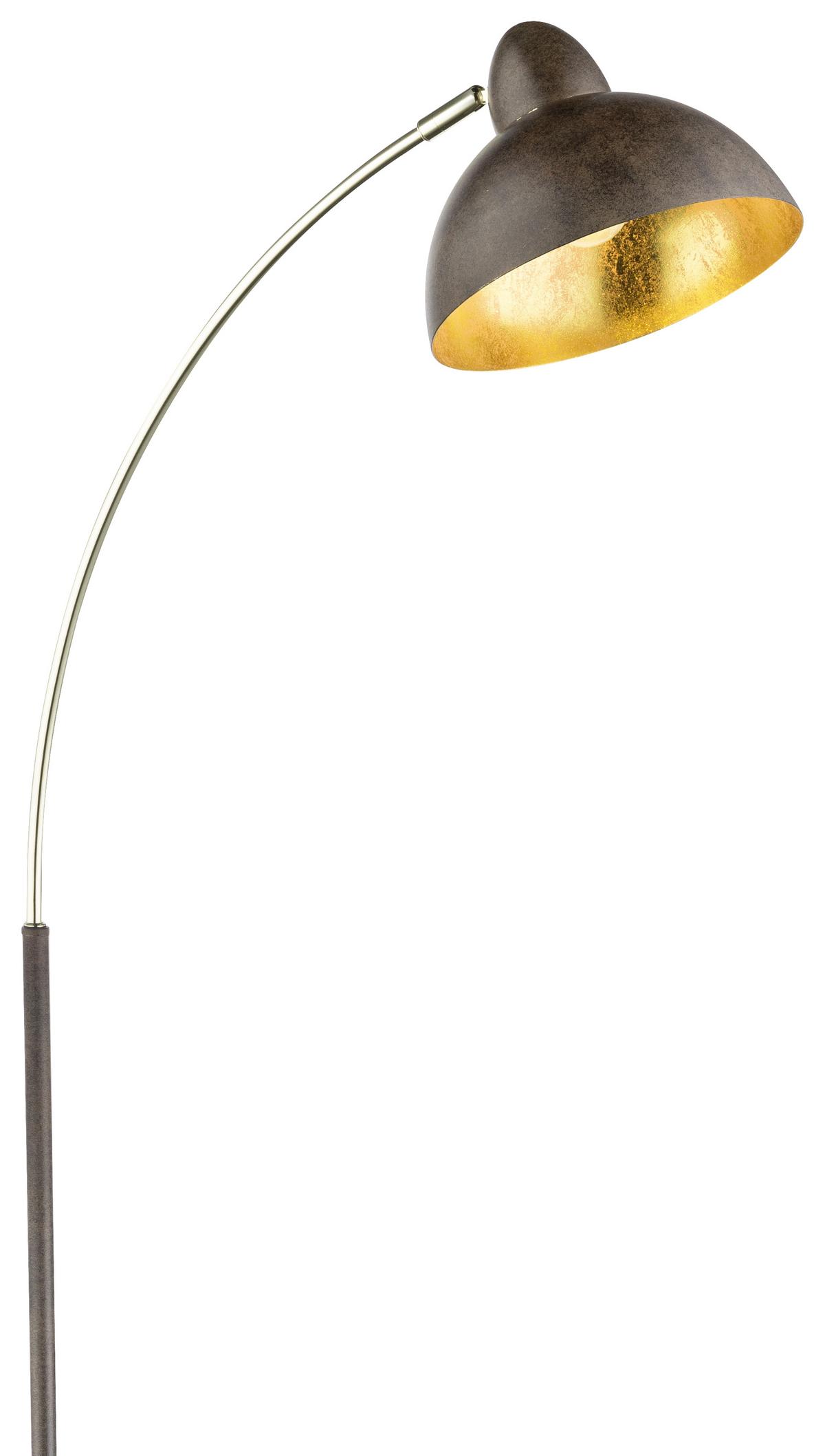 BOGENLEUCHTE GILDO - Rostfarben/Goldfarben, Trend, Metall (50/23/155cm) - Globo