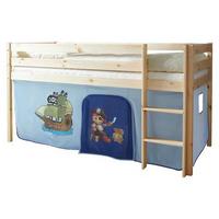 Spielbett Holz Malte ca. 90x200 cm Blau - Naturfarben/Dunkelblau, Natur, Holz (90/200cm) - MID.YOU