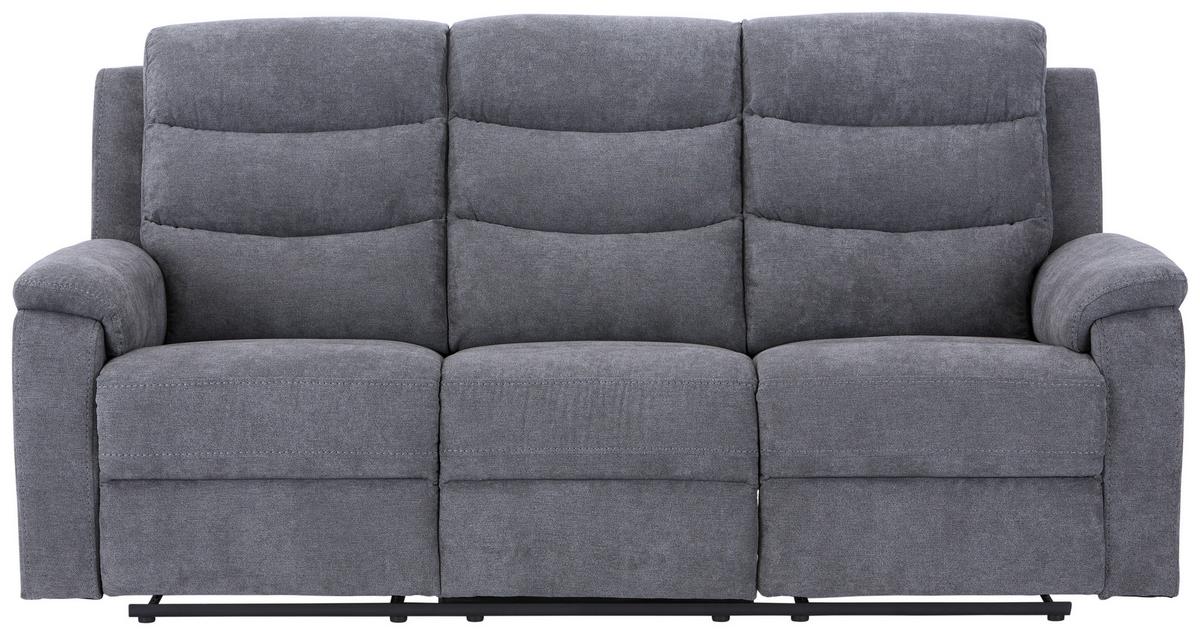 Canapea cu 3 locuri MANCHESTER - gri, Konventionell, textil (208/102/93cm) - Ondega