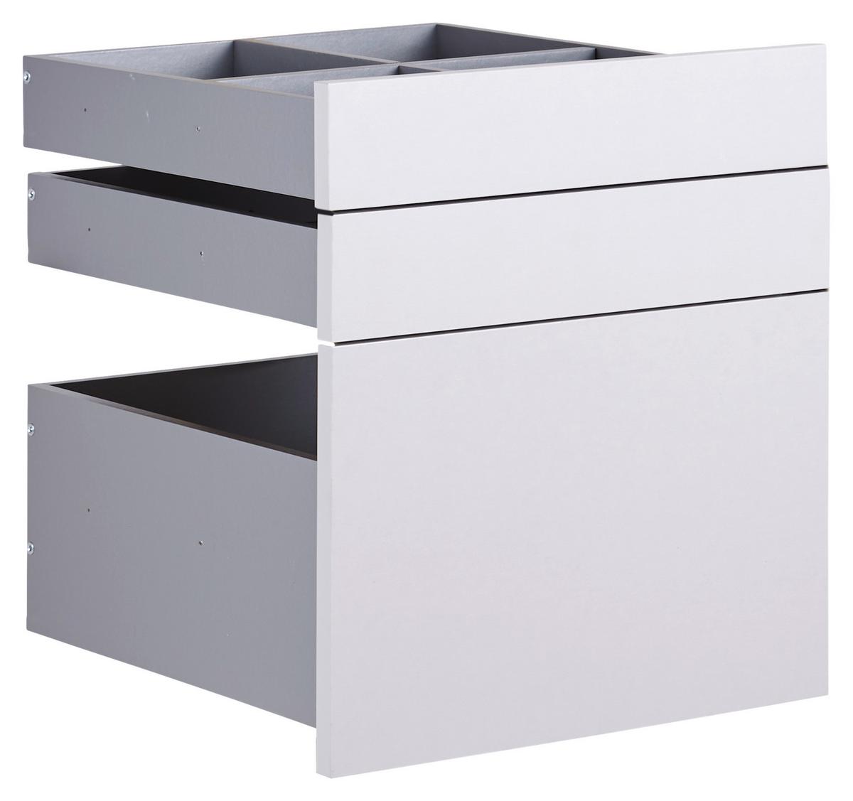 Schubladenset Unit in Hellgrau - Hellgrau, MODERN, Holzwerkstoff (45,3/50,3/47cm) - Based