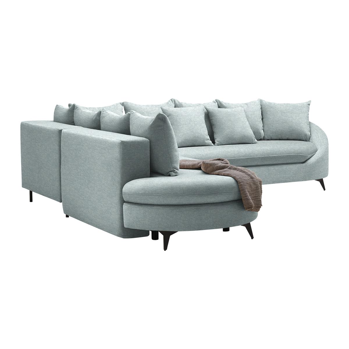 Ecksofa Axel Hellblau - Schwarz/Hellblau, MODERN, Textil/Metall (250/87/291cm) - Mömax