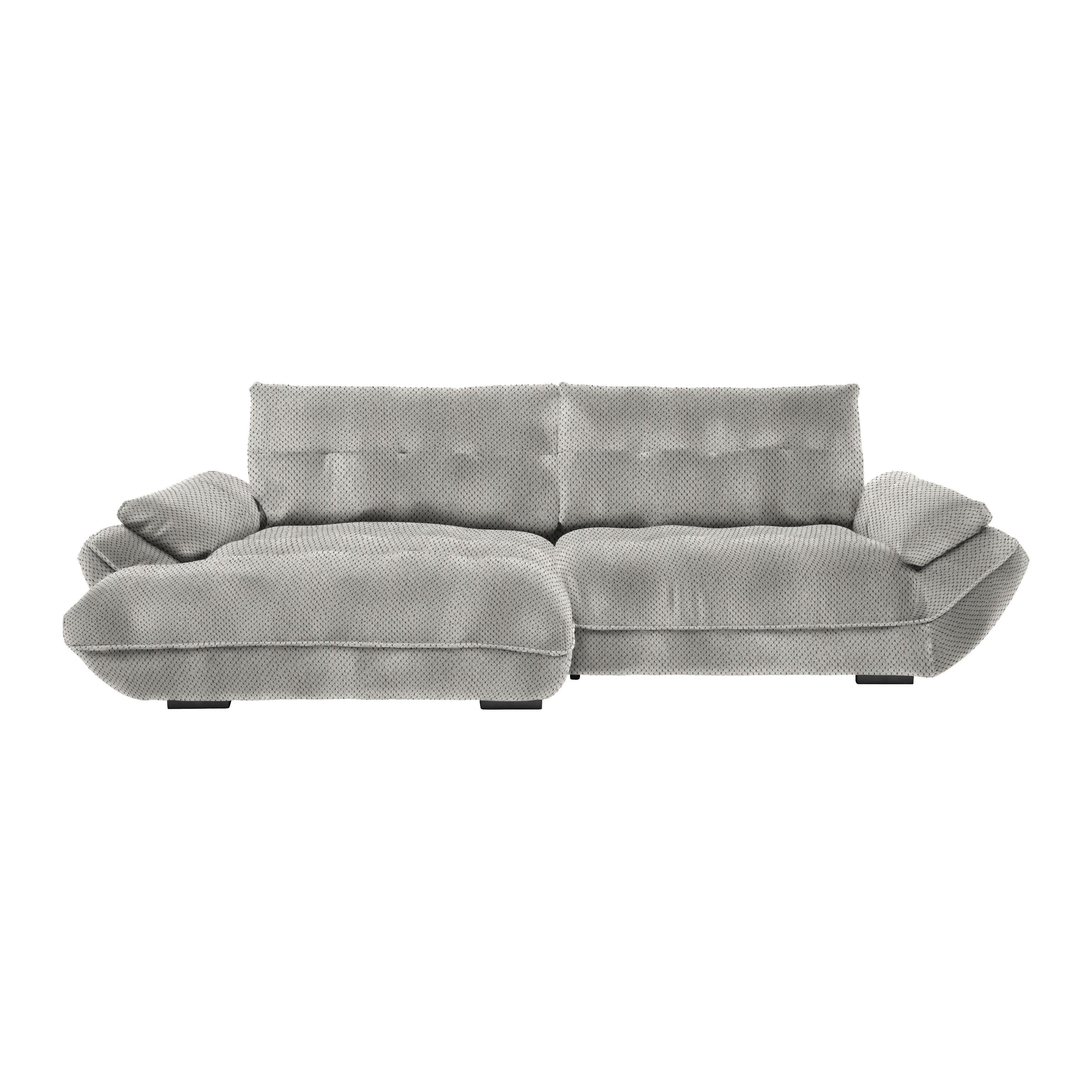Wohnlandschaft Vivo Lavagrau - Lavagrau/Schwarz, MODERN, Kunststoff/Textil (179/63/317cm) - Premium Living