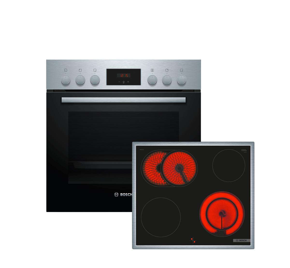 Herdset HND211FH61 - Edelstahlfarben/Schwarz (60cm) - Bosch