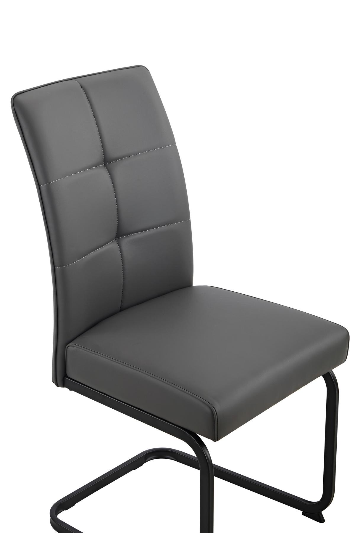 SCHWINGSTUHL-SET MALTA II S 4ER-SET - Schwarz/Grau, MODERN, Textil/Metall (46/97/61cm) - P & B